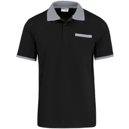Mens Caliber Golf Shirt Black Grey Front